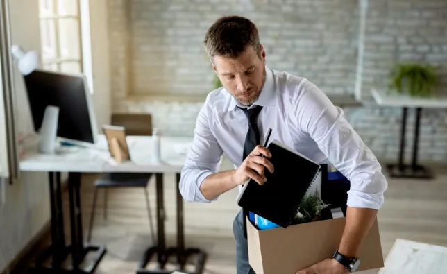 Office person packing